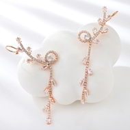 Show details for Low Cost Rose Gold Plated White Dangle Earrings with Low Cost Show details for Low Cost Rose Gold Plated White Dangle Earrings with Low Cost