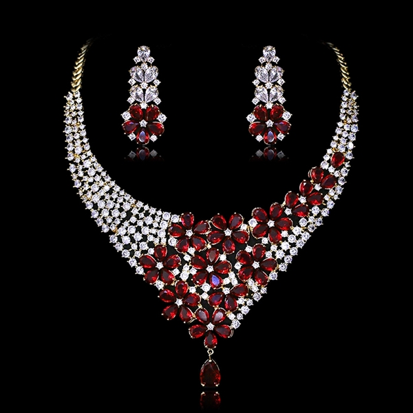 Picture of Fashionable Big Platinum Plated 2 Piece Jewelry Set