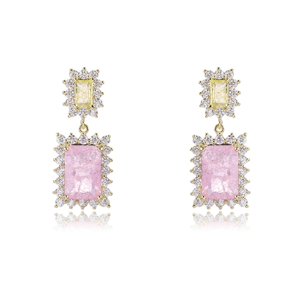 Picture of Irresistible Pink Gold Plated Dangle Earrings For Your Occasions