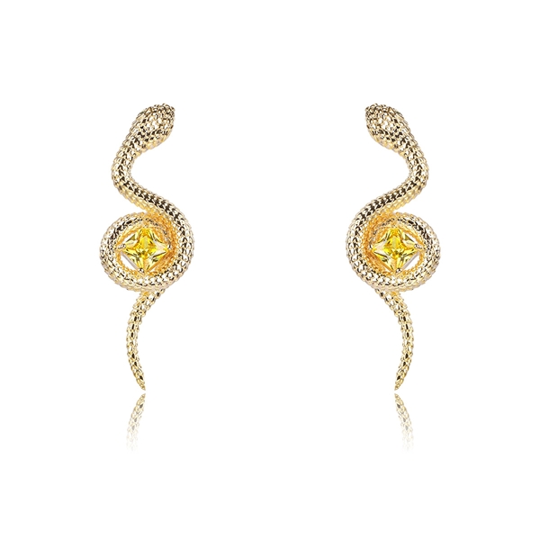 Picture of Attractive Yellow Copper or Brass Dangle Earrings For Your Occasions