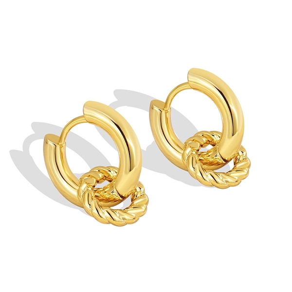 Picture of Copper or Brass Gold Plated Small Hoop Earrings with Speedy Delivery