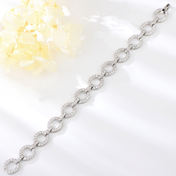 Picture of Designer Platinum Plated White Fashion Bracelet with No-Risk Return