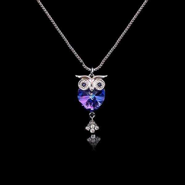 Picture of Low Cost Platinum Plated Swarovski Element Pendant Necklace with Low Cost