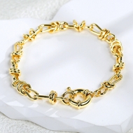 Picture of Low Cost Copper or Brass Gold Plated Fashion Bracelet with Low Cost