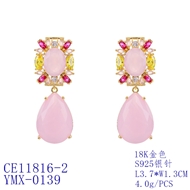 Picture of Featured Pink Big Dangle Earrings with Full Guarantee