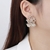 Picture of Top Cubic Zirconia Platinum Plated Big Stud Earrings