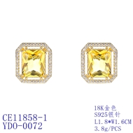 Picture of Affordable Gold Plated Yellow Big Stud Earrings From Reliable Factory