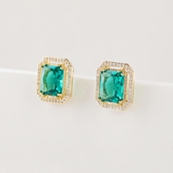 Picture of Affordable Gold Plated Green Big Stud Earrings for Ladies