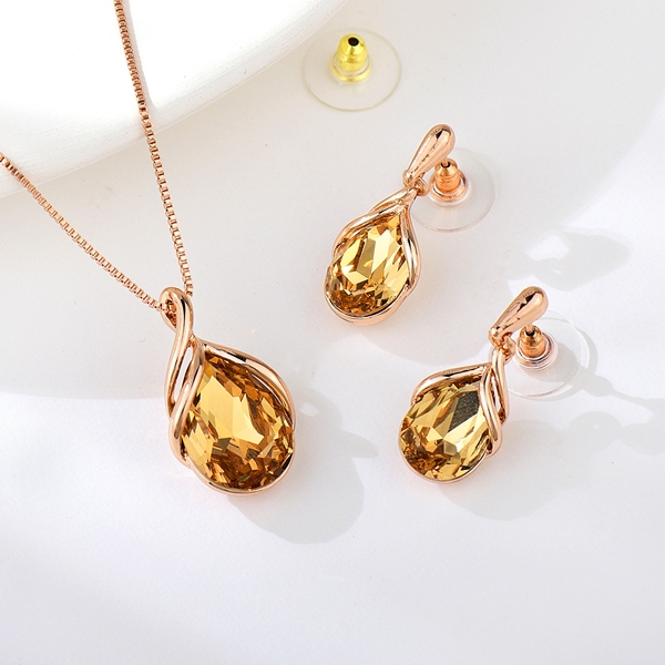 Picture of Beautiful Artificial Crystal Geometric 3 Piece Jewelry Set