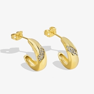 Picture of Designer Gold Plated Cubic Zirconia Earrings with No-Risk Return