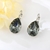 Picture of Top Swarovski Element Black Hoop Earrings