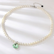 Show details for Distinctive Green Platinum Plated Pendant Necklace with Low MOQ Show details for Distinctive Green Platinum Plated Pendant Necklace with Low MOQ