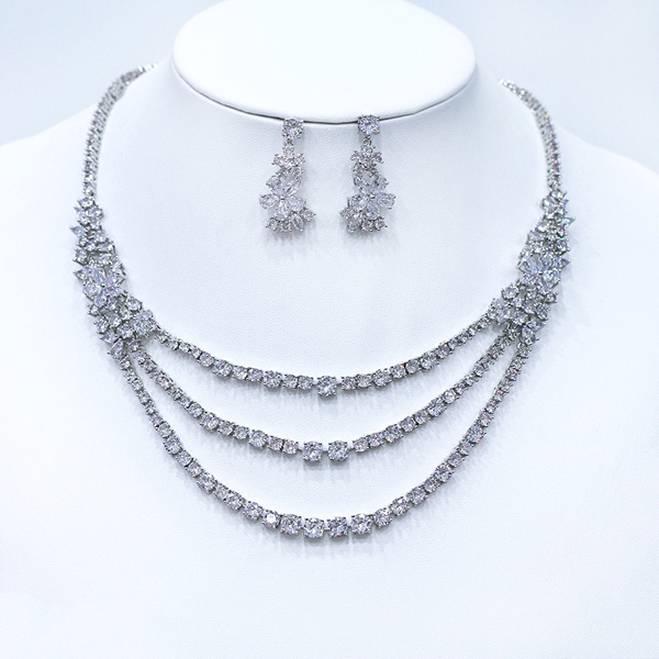 Picture of Good Quality Cubic Zirconia White 2 Piece Jewelry Set