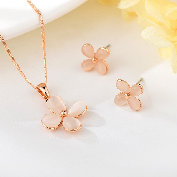 Picture of Zinc Alloy Rose Gold Plated 2 Piece Jewelry Set for Girlfriend