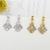 Picture of Buy Platinum Plated Big Dangle Earrings with Wow Elements