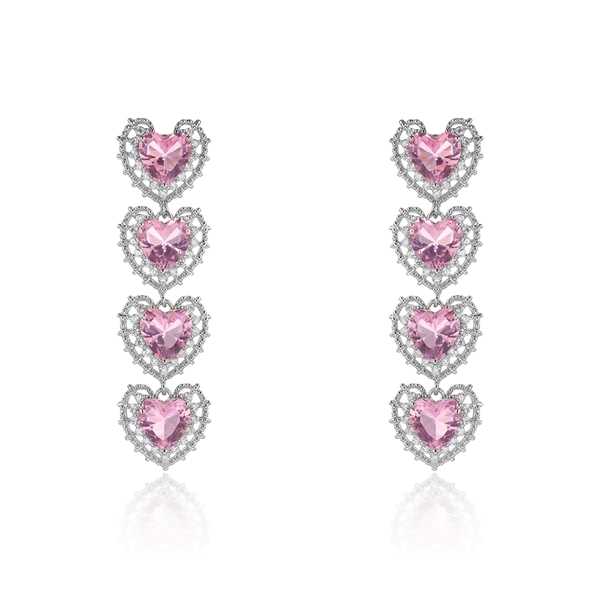 Picture of Luxury Pink Dangle Earrings with Worldwide Shipping