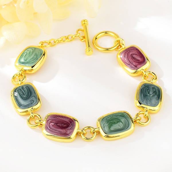 Picture of Unique Enamel Gold Plated Fashion Bracelet