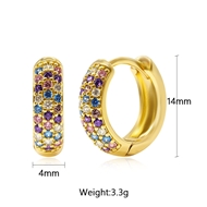 Picture of Hot Selling Colorful Copper or Brass Huggie Earrings Online Only