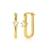 Picture of Designer Gold Plated White Huggie Earrings with Easy Return