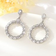 Show details for Charming White Cubic Zirconia Dangle Earrings As a Gift Show details for Charming White Cubic Zirconia Dangle Earrings As a Gift