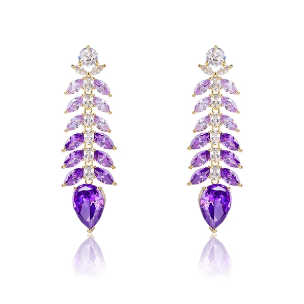 Picture of Distinctive Purple Big Dangle Earrings As a Gift