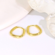 Picture of Great Value Gold Plated Copper or Brass Huggie Earrings with Low MOQ