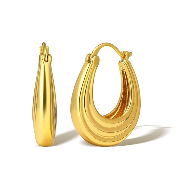 Picture of Good Medium Gold Plated Huggie Earrings