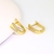 Picture of Wholesale Gold Plated White Huggie Earrings with No-Risk Return