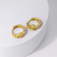 Picture of Famous Small Gold Plated Huggie Earrings