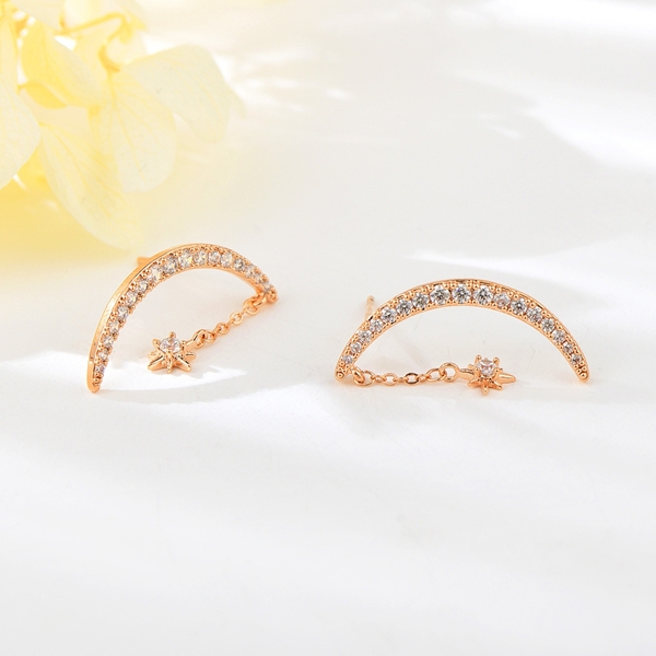 Picture of Delicate Moon Stud Earrings Online Only