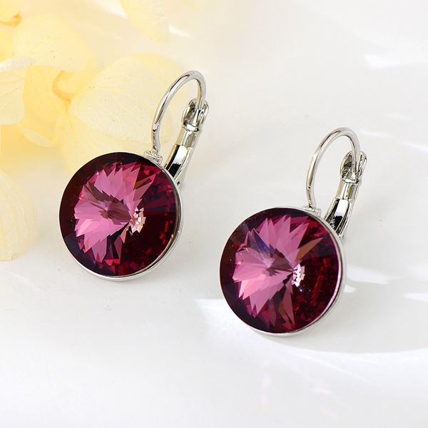 Picture of 14 mm swarovski element crystal satellite diamond earrings