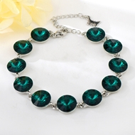Show details for Eye-Catching Green Platinum Plated Fashion Bracelet with Member Discount Show details for Eye-Catching Green Platinum Plated Fashion Bracelet with Member Discount