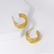 Picture of Delicate Gold Plated Big Hoop Earrings at Unbeatable Price