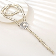 Show details for Designer Platinum Plated Cubic Zirconia Y Necklace with No-Risk Return Show details for Designer Platinum Plated Cubic Zirconia Y Necklace with No-Risk Return