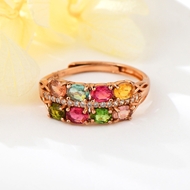 Picture of Bling Medium Rose Gold Plated Adjustable Ring