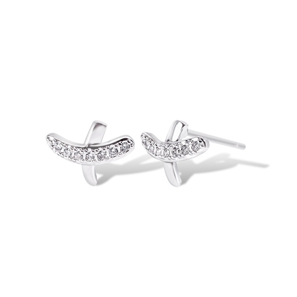 Picture of Delicate White Big Stud Earrings with Low Cost