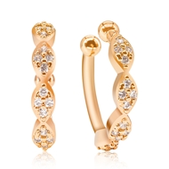 Picture of Copper or Brass Cubic Zirconia Clip On Earrings Wholesale Price