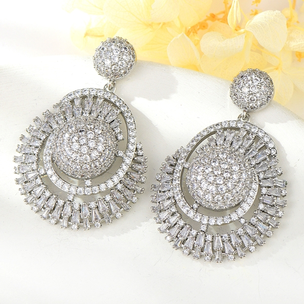 Picture of Luxury Cubic Zirconia Dangle Earrings Online Only