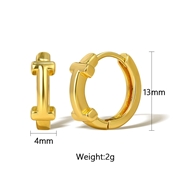 Picture of Fashion Small Gold Plated Huggie Earrings