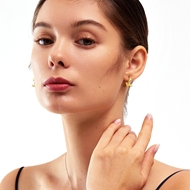 Picture of Filigree Small Gold Plated Huggie Earrings