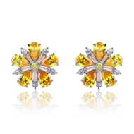 Picture of Good Quality Cubic Zirconia Yellow Big Stud Earrings