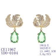 Picture of Charming Green Cubic Zirconia Dangle Earrings As a Gift