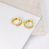 Picture of Delicate Gold Plated Huggie Earrings with Fast Delivery