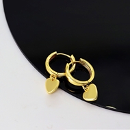 Picture of Love & Heart Gold Plated Dangle Earrings with Beautiful Craftmanship