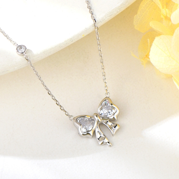 Picture of Inexpensive Platinum Plated Cubic Zirconia Pendant Necklace from Reliable Manufacturer