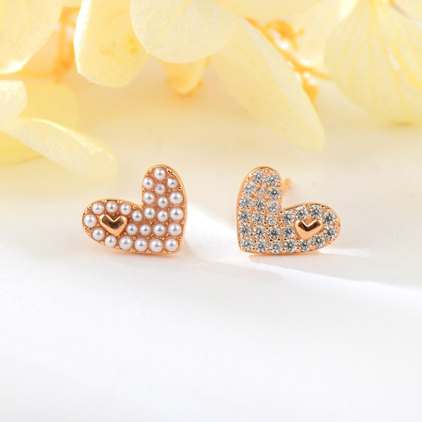 Picture of 925 Sterling Silver White Big Stud Earrings in Flattering Style