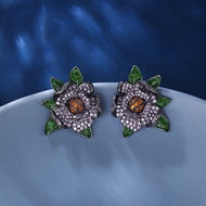 Picture of Luxury Purple Big Stud Earrings Online Only