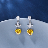 Picture of Purchase Platinum Plated Yellow Dangle Earrings Exclusive Online