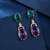 Picture of New Cubic Zirconia Pink Dangle Earrings