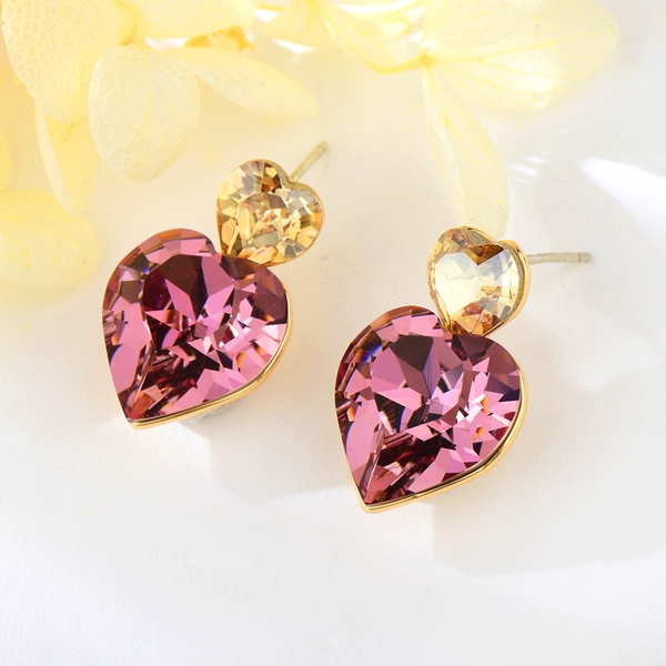 Picture of Nice Swarovski Element Love & Heart Dangle Earrings